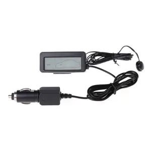 Auto Car LCD Digital Display Indoor Outdoor Thermometer Meter with 1.5m Cable Inside Outside Temperature Display Blue