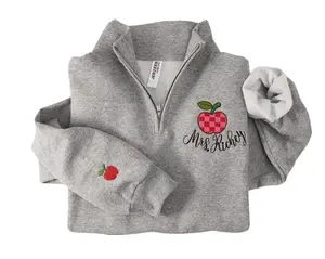 (Leave a note) Custom Teacher Name Embroidered Sweatshirt | Retro Apple, School Giftramma Outfits