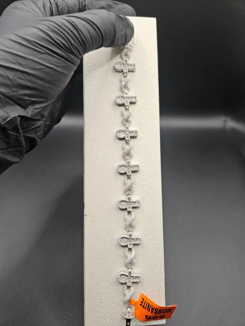925 Silver Moissanite 14ctw Ankh Bracelet