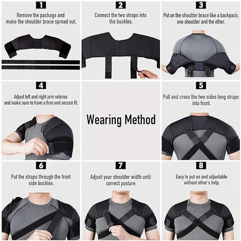 Adjustable Sports Shoulder Support Straps - Cross-Back Design for Back Pain Relief, Durable Nylon & Neoprene Material,Healthcare Tool