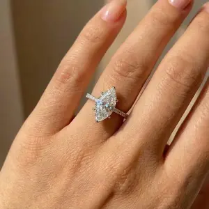 925 Silver Marquise Pave Ring – Elegant Women Ring