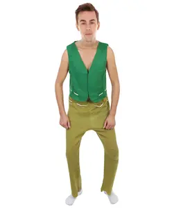 Men Cosplay Troll King Outfit in Green Costume, Synthetic Fabric Perfect for Halloween - Multiple Size
