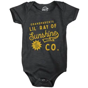 Grandparents Lil Ray Of Sunshine Baby Bodysuit Funny Cute Jumper for Infants Funny Baby Onesies Funny Sarcastic Onesie Novelty Onesie Black -