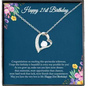 Daughter Necklace, 21St Birthday Necklace For Her, 21St Birthday Gifts For Womens 554, Friendship necklace, matching sets, BFF gifts, meaningful jewelry, best friend forever