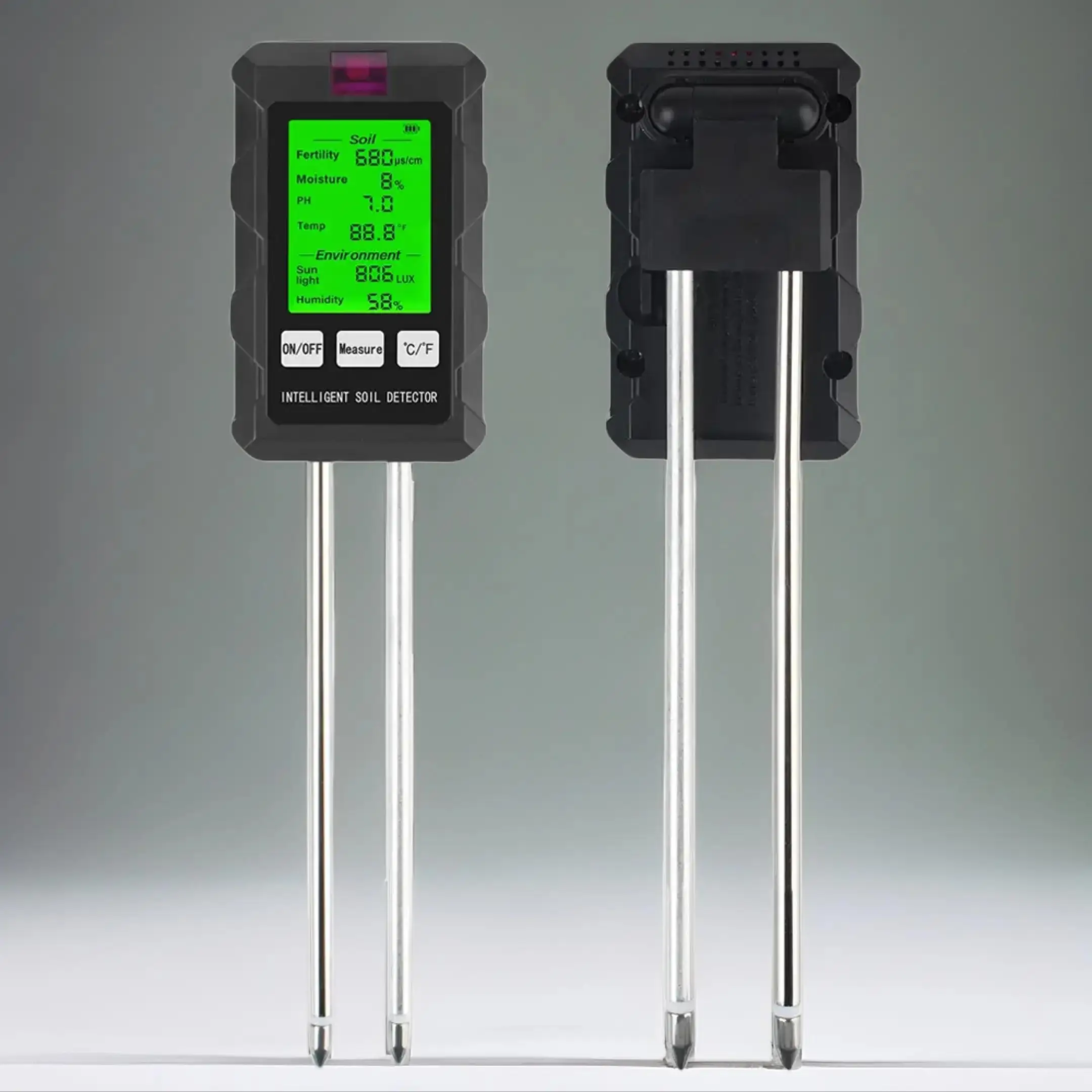 6 in 1 Soil Tester, Portable Soil Moisture Sunlight PH Temperature Meter, Multi-functional Garden Tool, Handle Professional Garden Tool for Home Garde