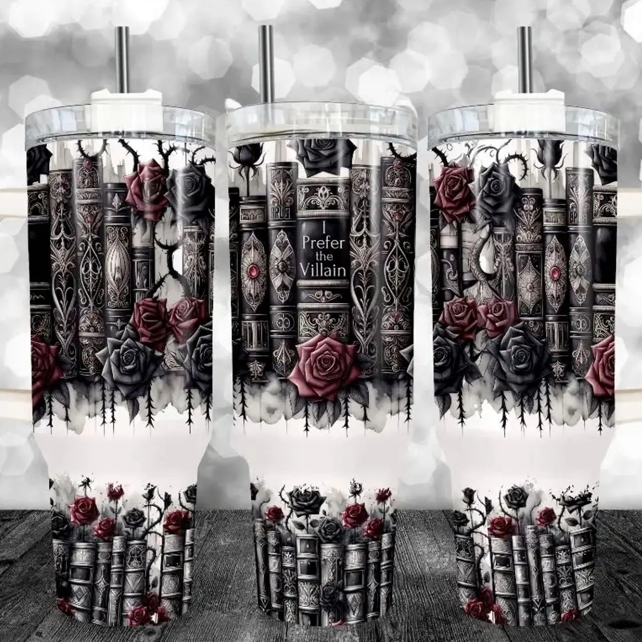 Stainless Steel 40 oz Tumbler with Handle - I prefer the Villian