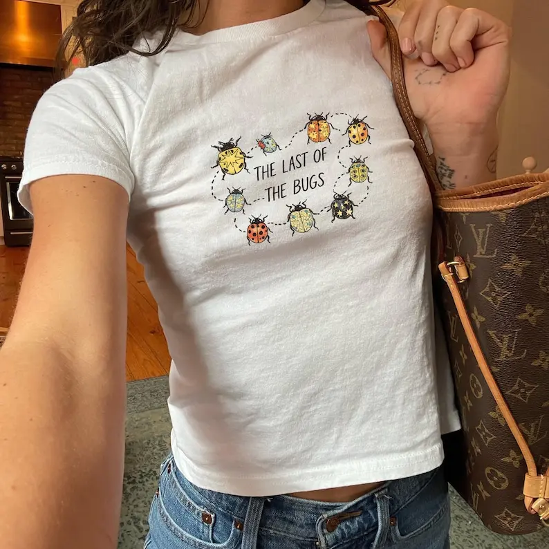 Indie The Last Of The Bugs Shirt - Nature Graphic Tee, Vintage Baby Tee, Alternative Bug Shirt, Y2K Aesthetic Top, Cottagecore Match Fit