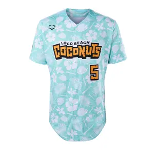 Coconuts EvoShield BBCL Jersey - Mint Loose Fit Baseball Jersey with Moisture-Wicking Fabric and Full Button Down Closures for Athletes
