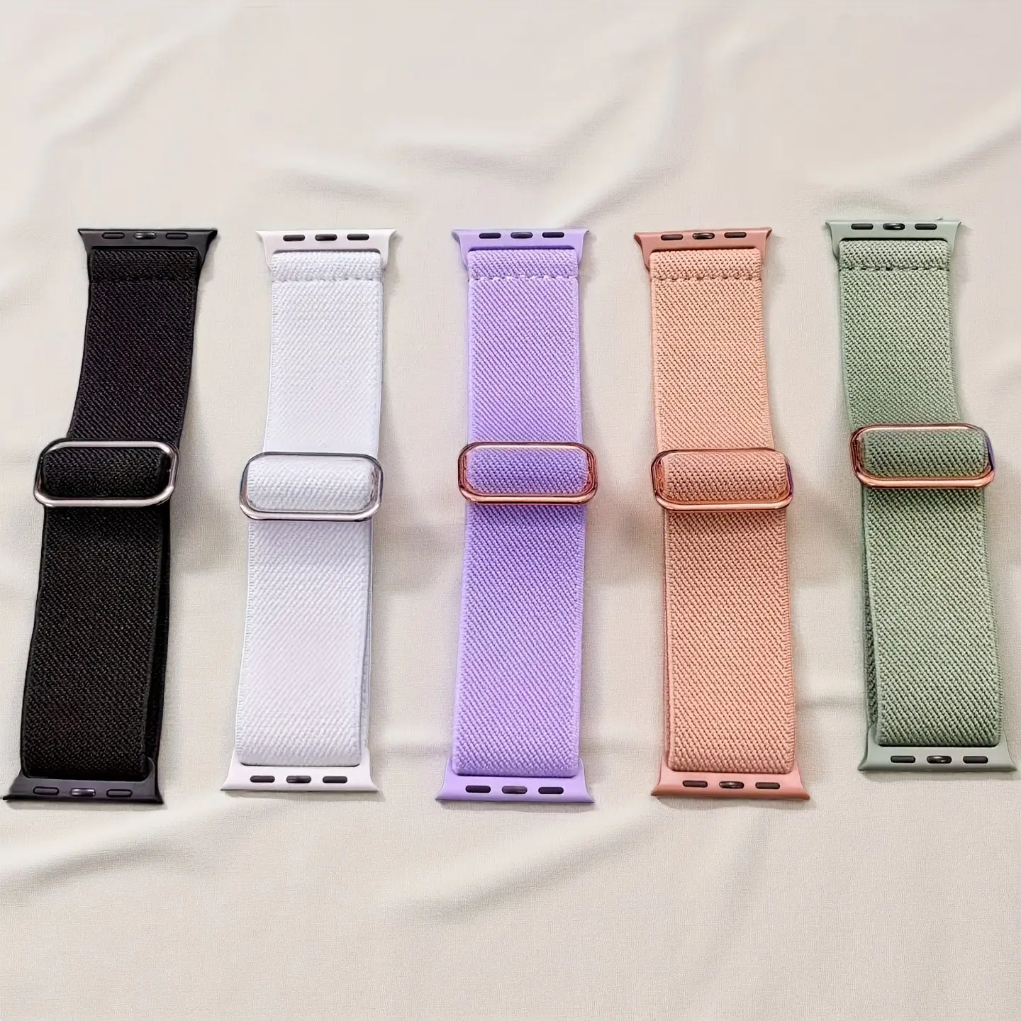5-Pack Elastic Durable Solo Loop Bands for Apple Watch, Compatible with 38mm-49mm, Unisex Sport Replacement Straps, Series 10-Se Ultra2/1