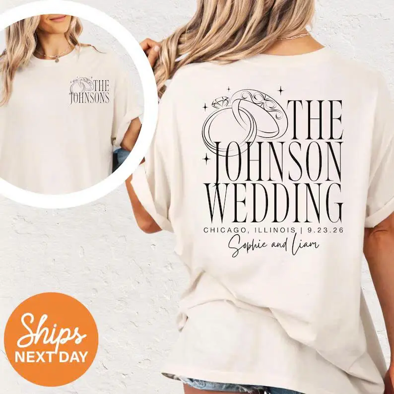 Wedding tshirts, Personalized Bridal Party Gift, Wedding Party Favors, Matching Family Wedding