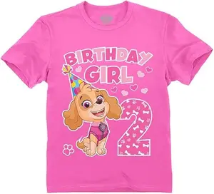 Paw Patrol Skye 2nd Birthday Girl Shirt for Toddlers - Time Flies I'm 2 Tee for Two-Year-Old Girls