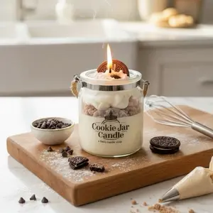 Cookie Jar Candle - Sugar Cookie Scented Long Burn Time - Perfect for Home Decor & Candy Lovers Candies Perfume