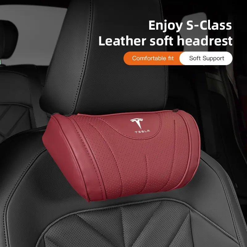 Car Seat Headrest Auto Neck Pillow For Tesla Model 3 Model S Model X Model Y Cybertruck Roadster SpaceX Interior Car Accessories