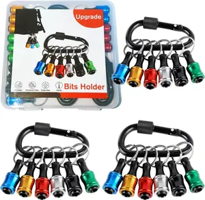 3 Set Bit Holders 1/4 inch Hex Shank Screwdriver Bits Holder Extension Bar Keychain Screw Adapter Change Hand-held Screwdrivers Holder & Home Improvement Gift