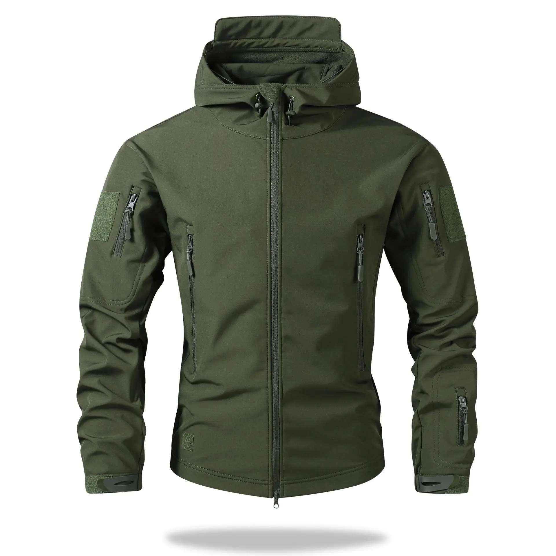 Velvet solid color military green [hoode