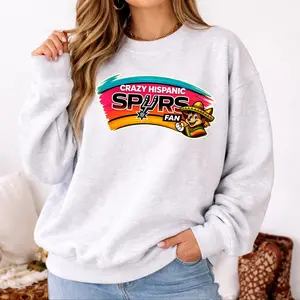 Crazy Hispanic Spurs Fan 2026 T-Shirt - Sweatshirt - Hoodie, Latino Sports Fan Tee, Unisex Cotton T-Shirt, San Antonio Pride, Concert Fan Shirt, Latino Fan Shirt, Full Size, Full Color