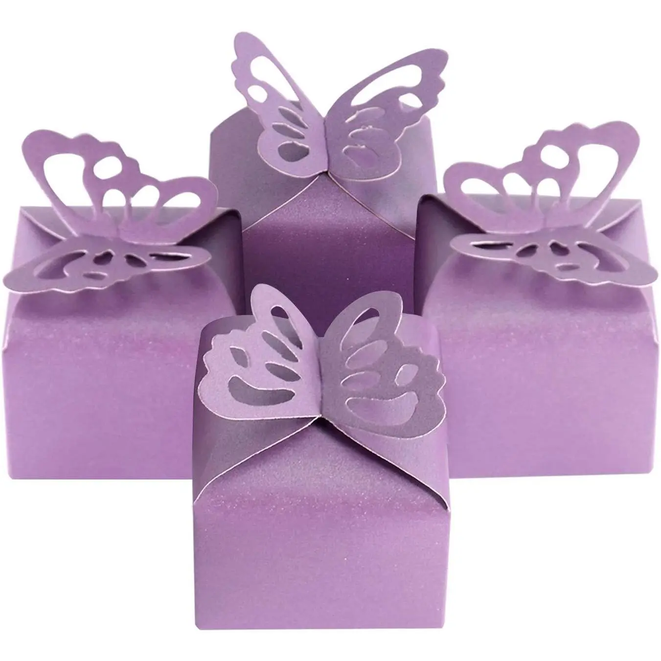 50 count  Butterfly Favor Boxes Girl  Shower Butterfly Candy Box Decoration Party Birthday Wedding Small  Boxes ()
