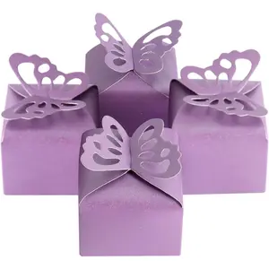 50 count  Butterfly Favor Boxes Girl  Shower Butterfly Candy Box Decoration Party Birthday Wedding Small  Boxes ()