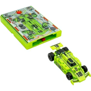 Original Speed Card Racer Neon Green Flat Car Racer Pocket Size Racecar Launcher with Real Rubber Tires for High-Speed Racing Load Launch Race
