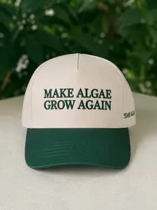 Embroidered Make Algae Grow Again Hat, Team Algae Green Cap, Funny Liberal Protest Hat, Political Meme Dad Hat, Trucker Hat & Rope Cap Gift
