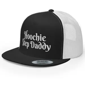 RIVEMUG NG Hoochie Step Daddy Embroidereed Flat Bill Trucker Hat High Crown Adjustable Cap
