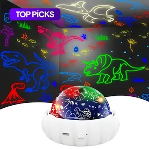 360 °   Rotating Night Light Planetarium Star Projector, 1 Count USB Powered Starry Sky Dinosaur Projector Light, Bedroom Ceiling Wall Decor, Best Gift for Boys Girls, Ceiling Projection Lamp, LED Projector Light