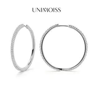 UniMoiss Sparkling Serenity Hoops Earrings VVS Moissanite Earrings Jewelry Perfect Birthday Engagement Anniversary Mother’s Day Christmas Gifts