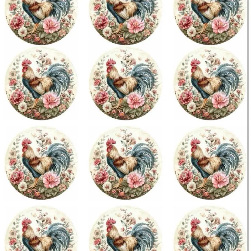 Chicken cupcake toppers EDIBLE toppers Chicken cookies Chicken theme Rooster cupcake toppers