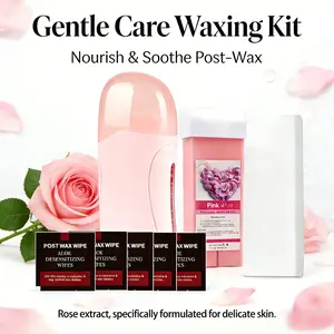 Roll on Wax Warmer Kit, Roller Waxing Kit for Women & Men Sensitive Skin, Wax Roller Kit, Body Care Compound Hair Removal, Body Hair Remover Wax Tools, Wax Strip Kit, Home Waxing Kit, Hot Wax Heater