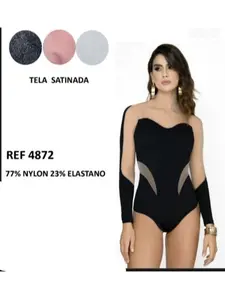 4872 metalic knit Top Bodysuits Tummy control medium compression Body's con faja de mediana compresion