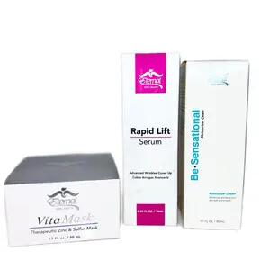 Glow & Lift Skincare Combo - VitaMask 50 mL, Rapid Lift Serum 10 mL, Be-Sensational Moisturizer 50 mL for Anti-Aging & Acne-Prone Skin