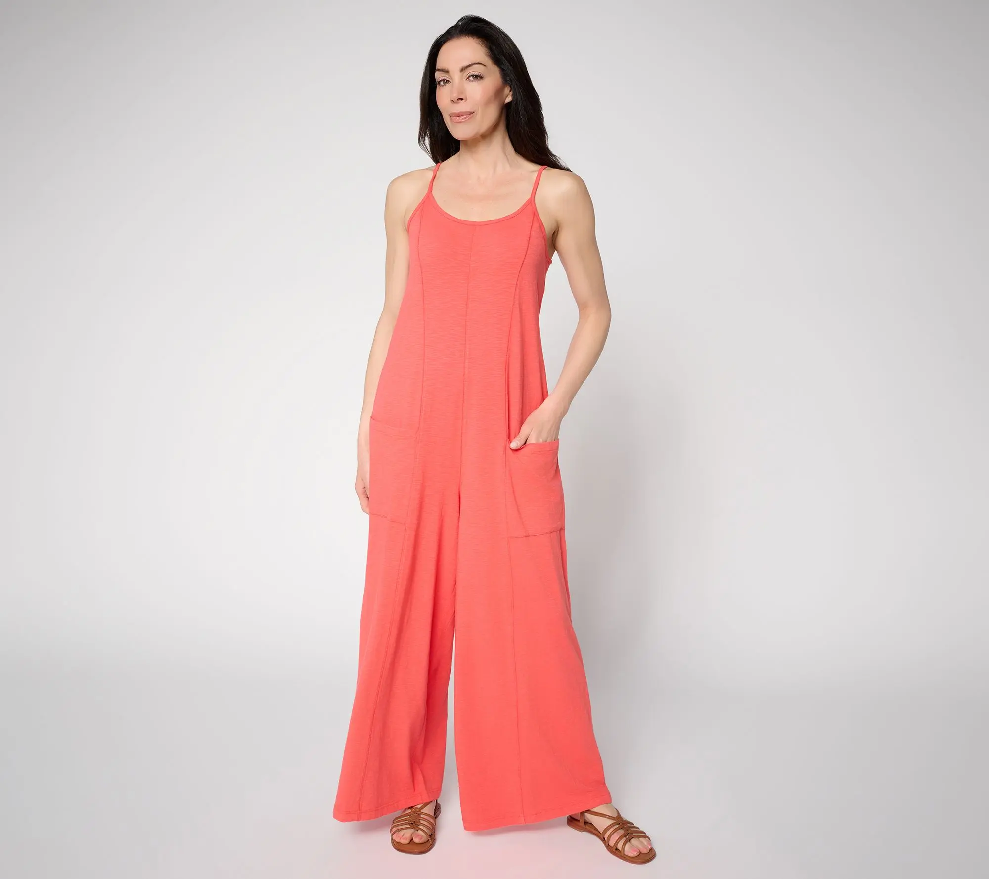 AnyBody Petite Washed Cotton Jersey Jumpsuit