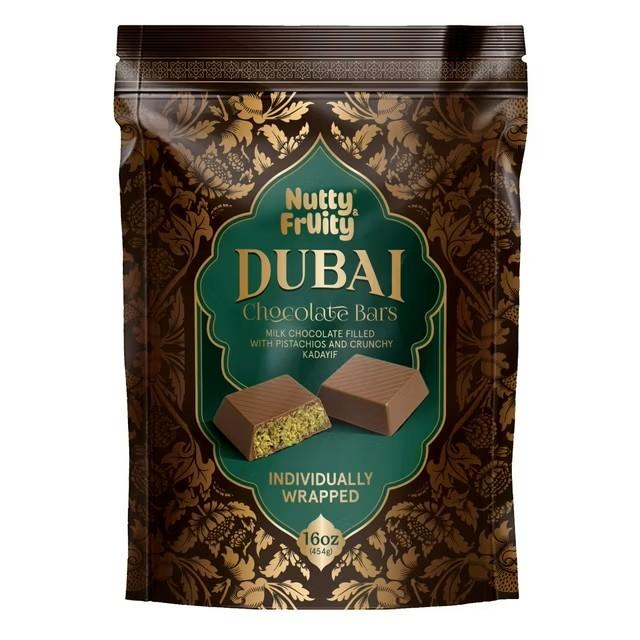 Nutty Fruity Dubai Chocolate Bars Milk Chocolate with Pistachios and Kadayif Individually Wrapped 16 oz Middle Eastern Inspired Fusion Treat