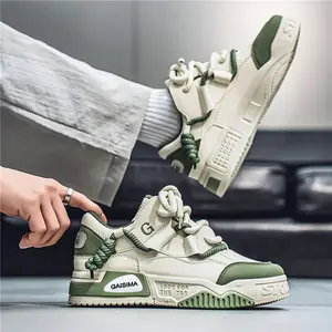 (New)Shoes for Men Four-season Universal Men's Large-sized 39-46 White Sneakers, Durable PVC Soles, Low-top Thick-soled Casual Shoes, Lightweight And Breathable Bread Shoes