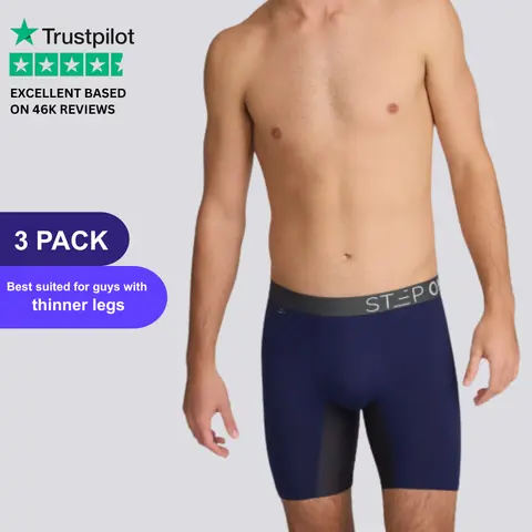 Men's Basic Plain Simple Soft Fitted Bamboo Viscose Trunks 3-Pack - Natural Menswear Underwear with Anti-Chafe, Breathable, Stretch Fabric, UltraGlyde Panels, Hidden Elastic Pouch for Athletic, Daily Wear