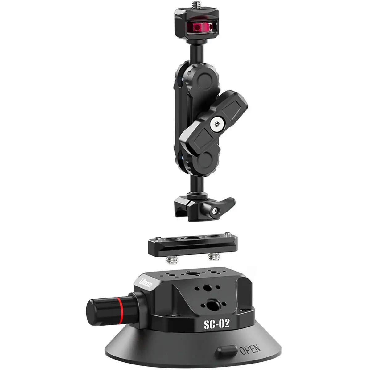 Ulanzi SC-02 4.5in Portable Super Stable Vacuum Cup Mount with Threaded Hole, Car Interior Accessory for Smartphone, Cellphone, Mobile Devices