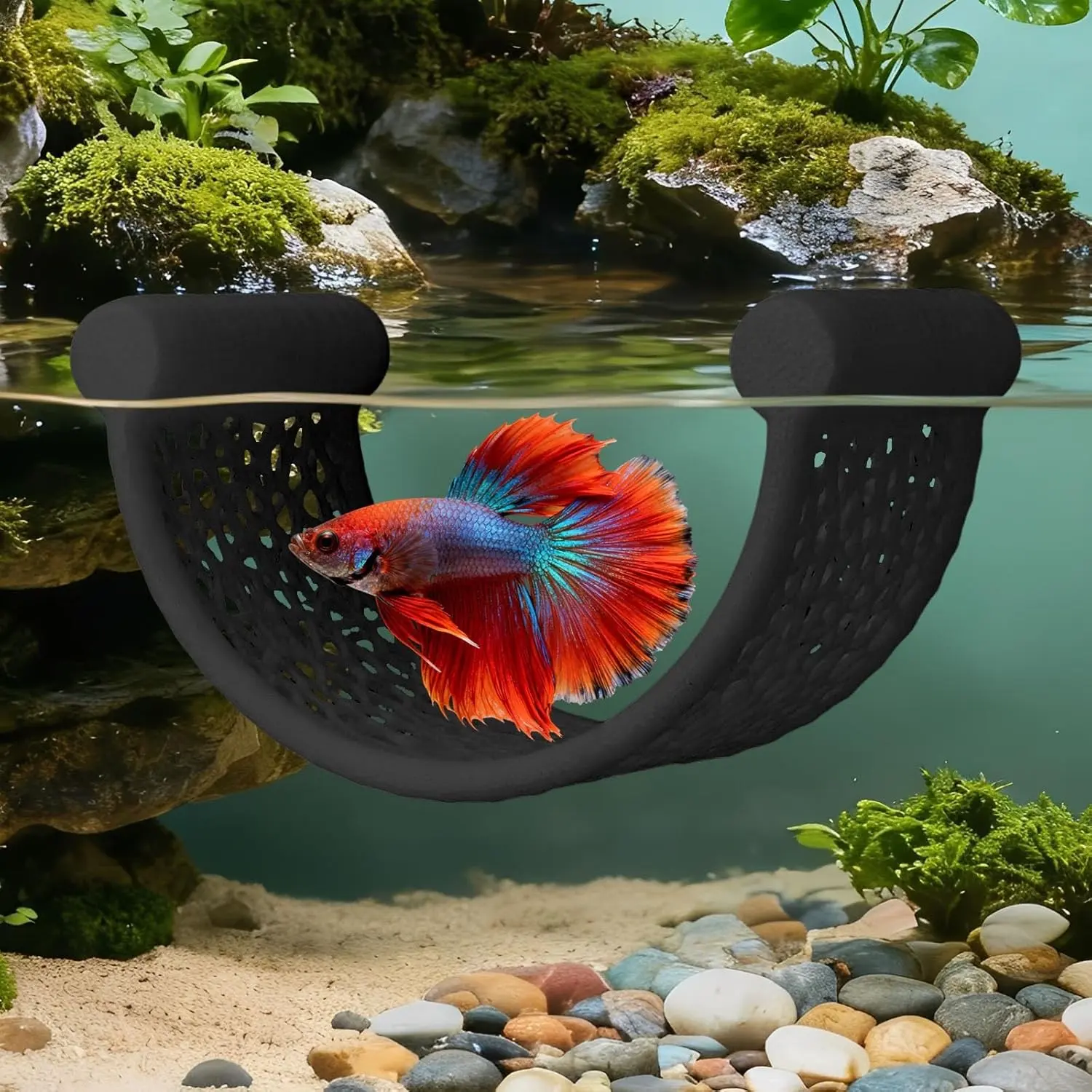 Floating Beta Fish Bed, Small Aquarium Rest Platform, Nano Tank Decor, Aquarium Decoration, Fish Tank Decorations, Shrimp & Corydoras Compatible, & Options