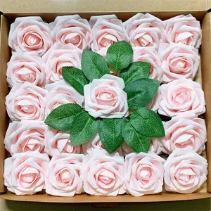 Artificial Rose, 25pcs/set Romantic Fake Rose with Stem, Decorative Flower for DIY Wedding Bouquets Centerpieces Arrangements Party Baby Shower Home Decorations, Artificial Roses Bouquet