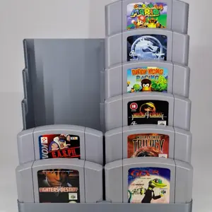 RetroRack N64 12 Slot Cartridge Holder - Durable High-Quality Plastic Organizer for Nintendo 64 Games - Compact Design Saves Space - Easy Access & Clean Display for Retro Gaming Enthusiasts