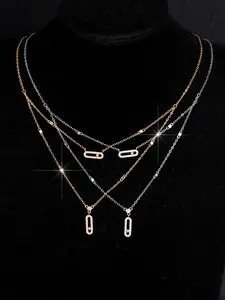 Women's 18k Gold-Plated Zircon Geometric Circle Pendant Necklace & Ring Set, Unique Elegant Jewelry Gift for Her, Durable Copper Chain Design