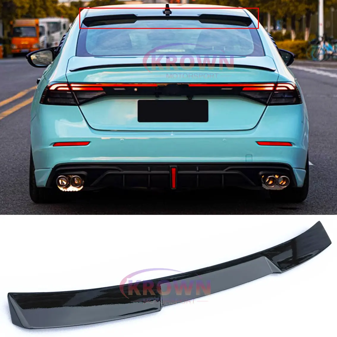 FITS 2023-2026 11TH GEN HONDA ACCORD JDM GLOSSY BLACK REAR ROOF SPOILER WING VISOR LID