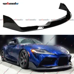 2020-2024 – Toyota GR Supra A90 A91 MK5 – WHEELX 3-Piece Front Lip Kit – Carbon Fiber Look Gloss Black | All Models Fit