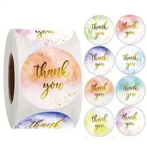 500Pcs 1" Thank You for Your Order Stickers - 8 Colorful Designs for Party Gift decoration - Ideal for Expressing Gratitude and Appreciation