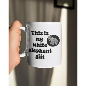 [Made in US] 1 Count, This Is My White Elephant Gift Coffee Mug, White Elephant Christmas Gift, Funny Christmas Coffee Mug, White Elephant Coffee Mug - Perfect Valentine'S Day, New Year, Winter and Birthday Gift for Dad, Mom, Friends, Family and Friends C