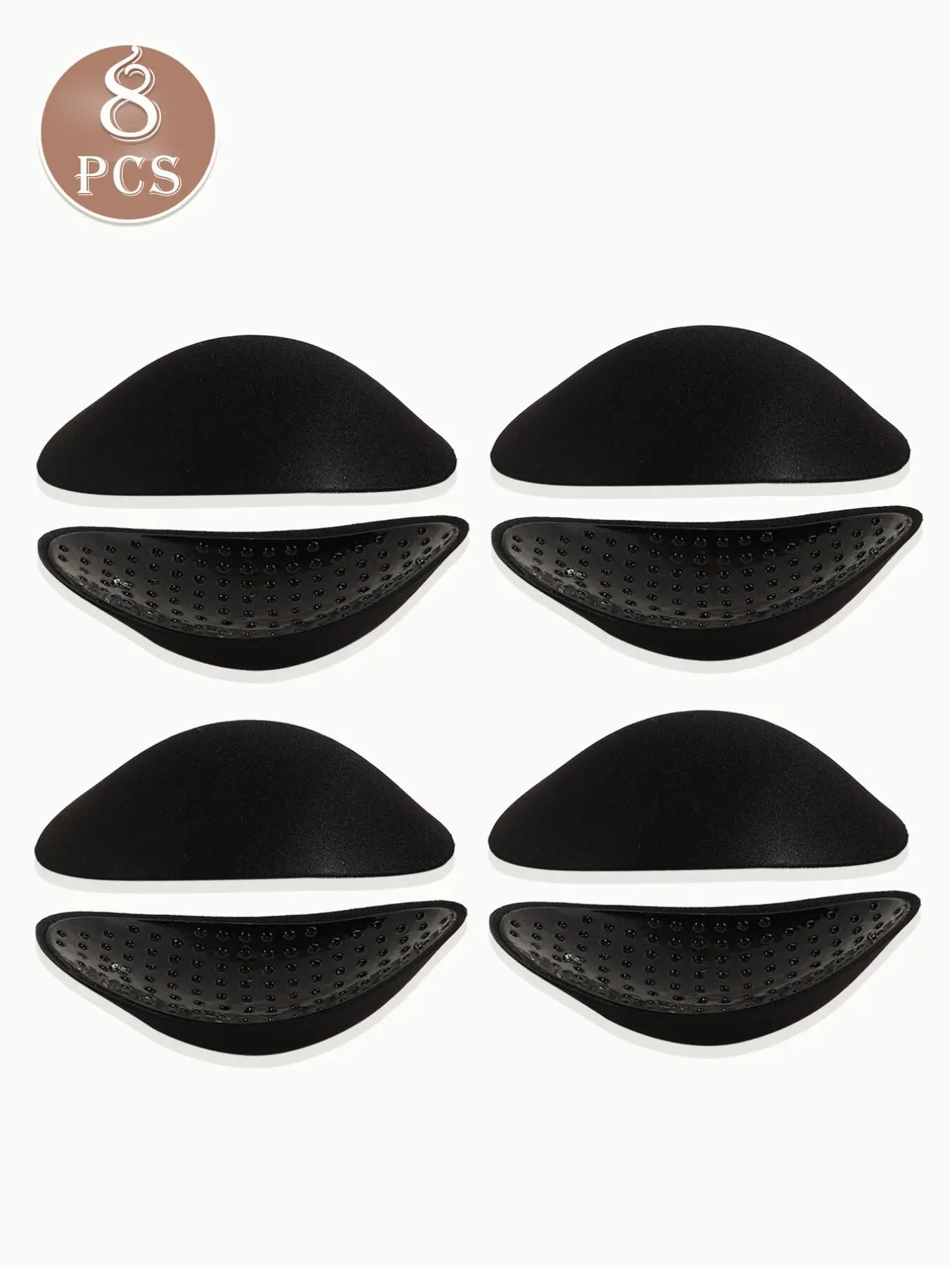 8 pcs thickened invisible sponge shoulder pads, high-elastic, suitable for jackets, wedding T-shirts, fashion clothing accessories, Womenswear, non-slip durable, one-hand snap for easy on and off, 3D, breathable, Non Slip Padding