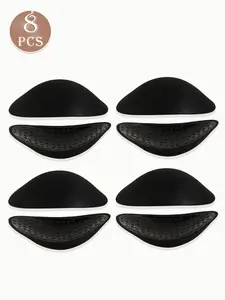 8 pcs thickened invisible sponge shoulder pads, high-elastic shoulder pads, suitable for jackets, wedding T-shirts, and fashion clothing accessories, non-slip durable shoulder pads, one-hand snap for easy on and off, 3D shoulder pads, breathable and ultra