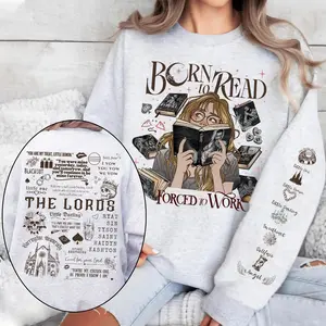 Sleeve Print- Born To Read LORDS Forced To Work Sweatshirt, Chaotic The Lords Series Sweater, I Vow You Vow We Vow Hoodie, Shantel Tessier, Smut Books Merch