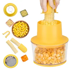 Corn Peeler, Corn Stripper for Corn, The Cob Remover Tool, Stainless Steel Multifunctional Kitchen Grips Corn Planer Cob Cutter Kernels
