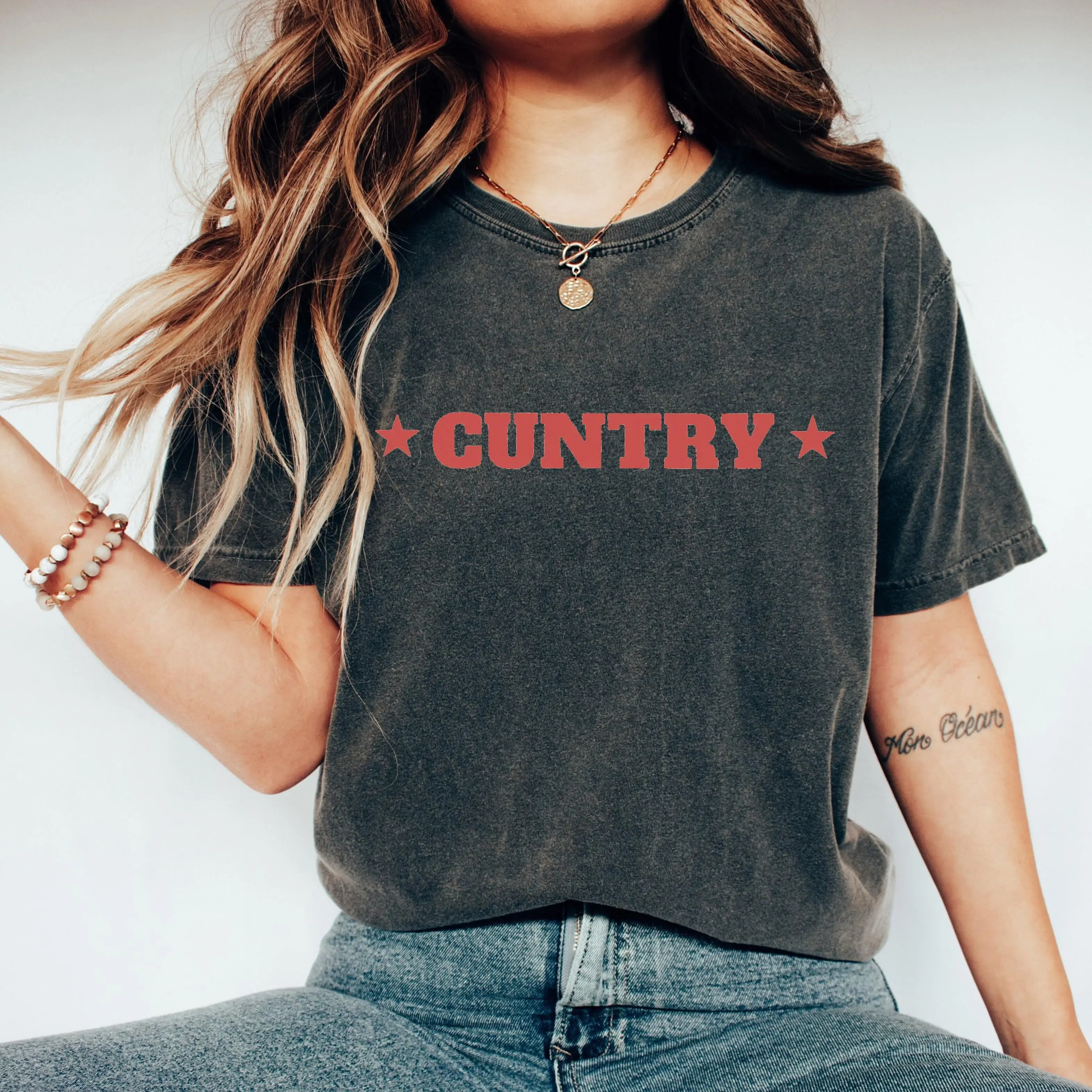 Cuntry T-Shirt, Funny Country Graphic Tee, Western Cowgirl Shirt, Rodeo Festival Tee, Southern Humor Graphic Shirt Tops Womenswear