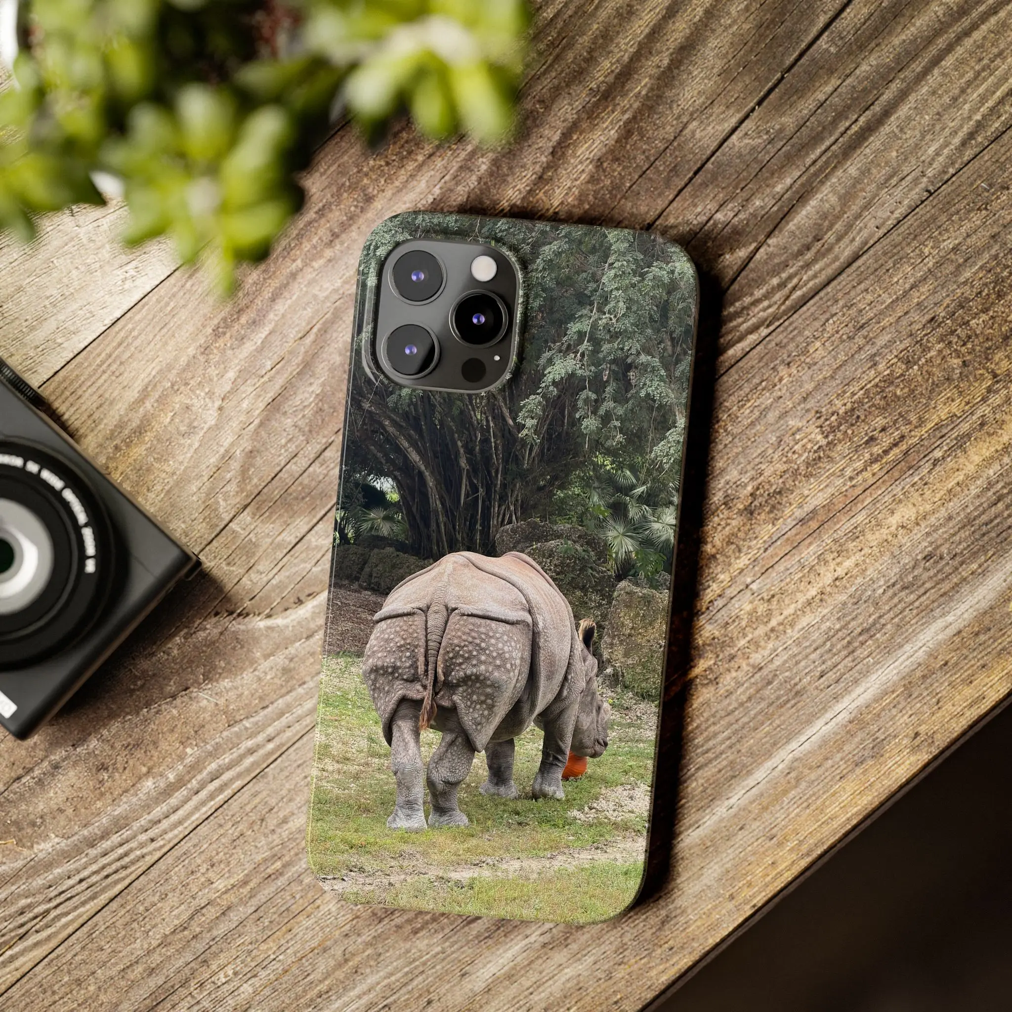 Indian Rhino Slim Phone Case | Wildlife Photography, Nature Scene